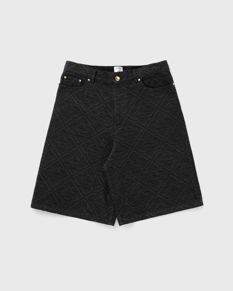 Casablanca Laser Monogram Denim Shorts Black
