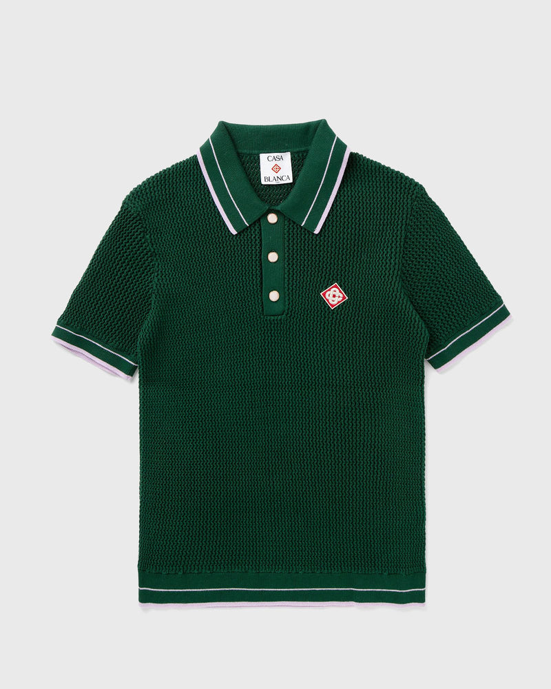 Casablanca Mock Mini Crochet Polo Green