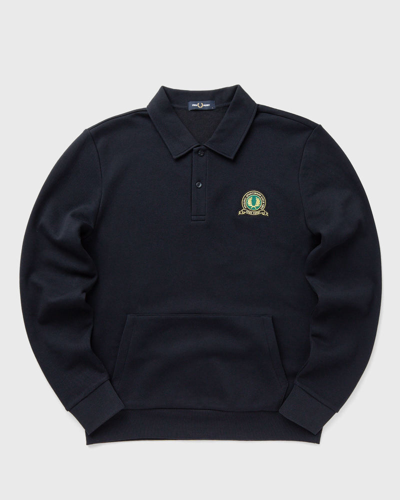 Fred Perry Tennis Badge Collared Sweatshi Blue