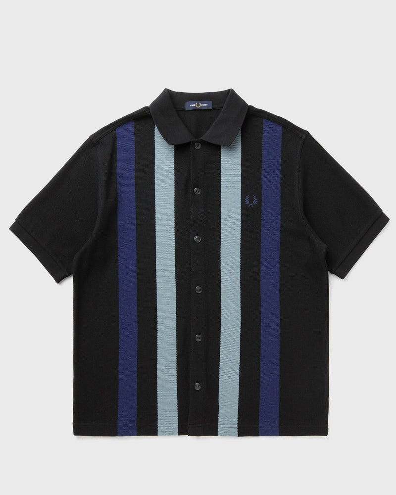 Fred Perry Vertical Stripe Polo Shirt Black