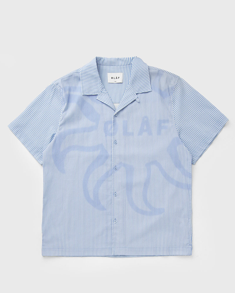 Olaf Stripe Sun Aop Camp Shirt Blue