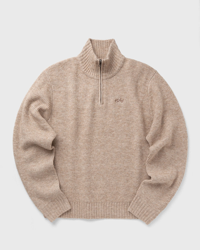 Olaf Signature Knitted Zip Mock Beige