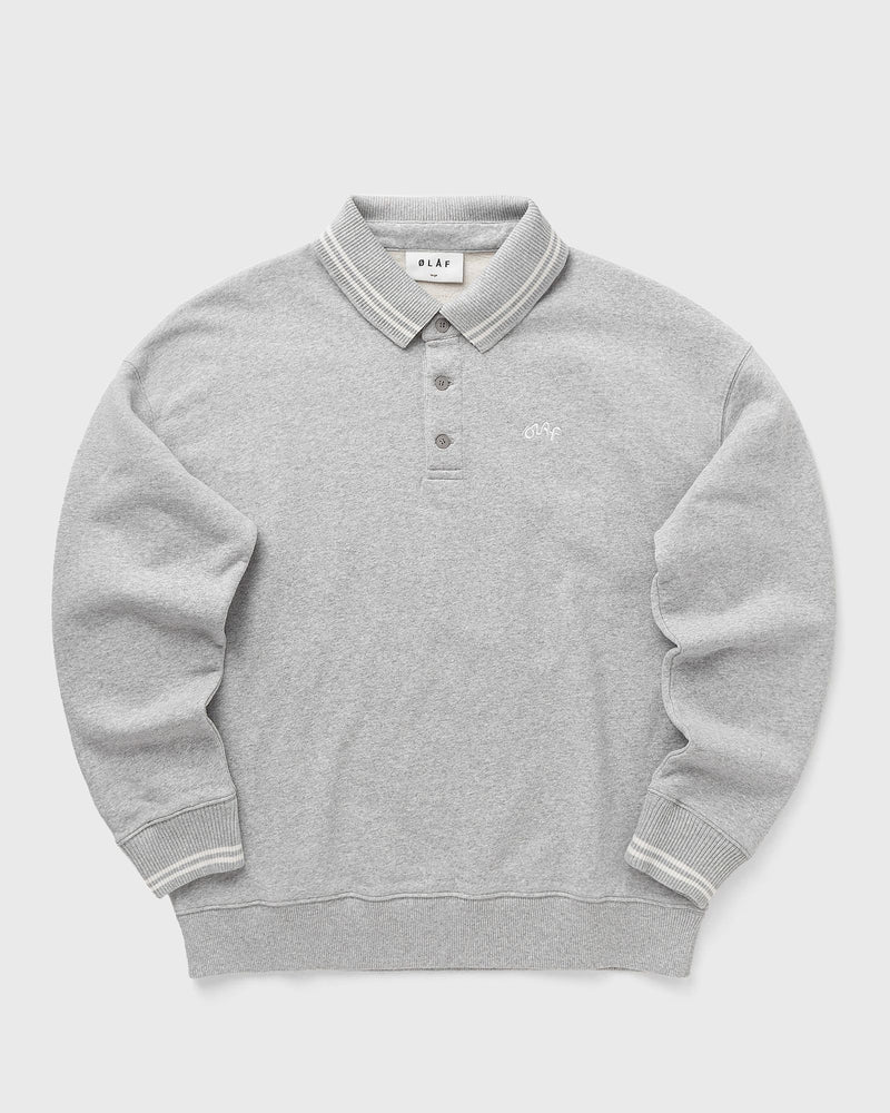 Olaf Tipping Detail Oversized Polo Grey