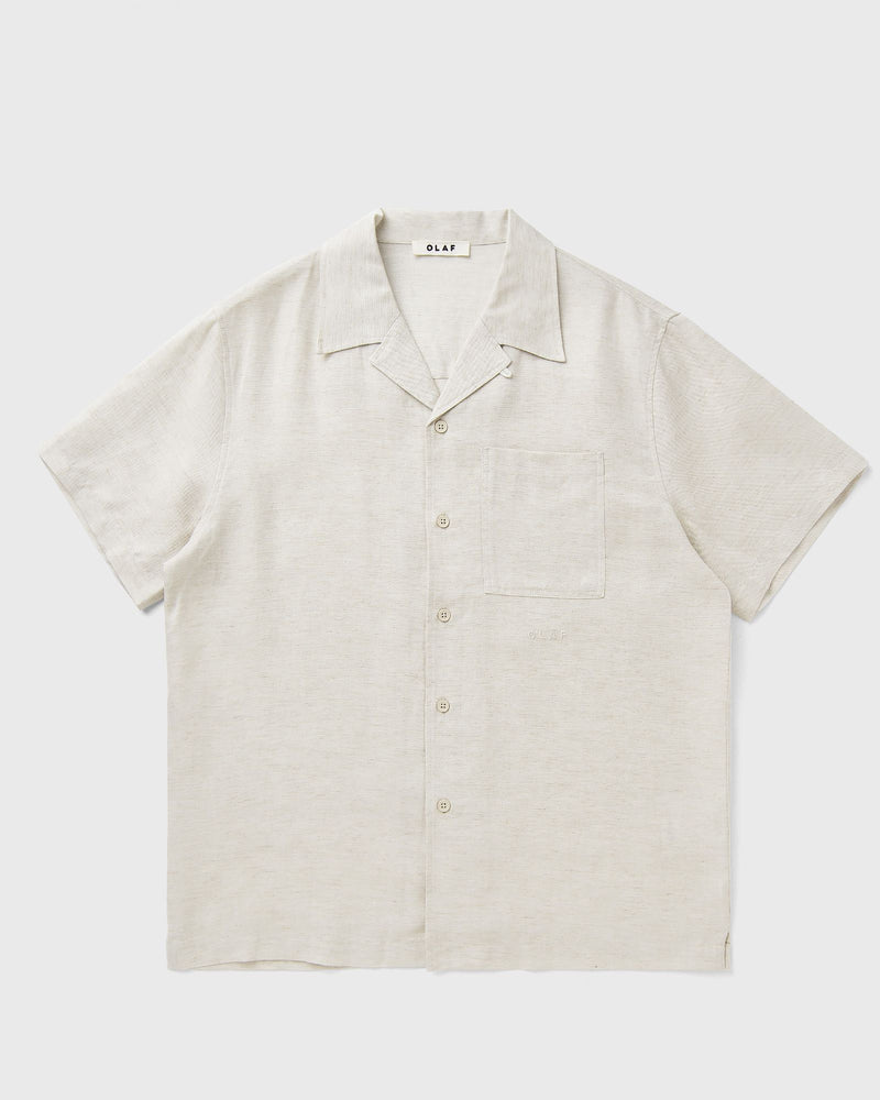 Olaf Linen Blend Ss Shirt Beige