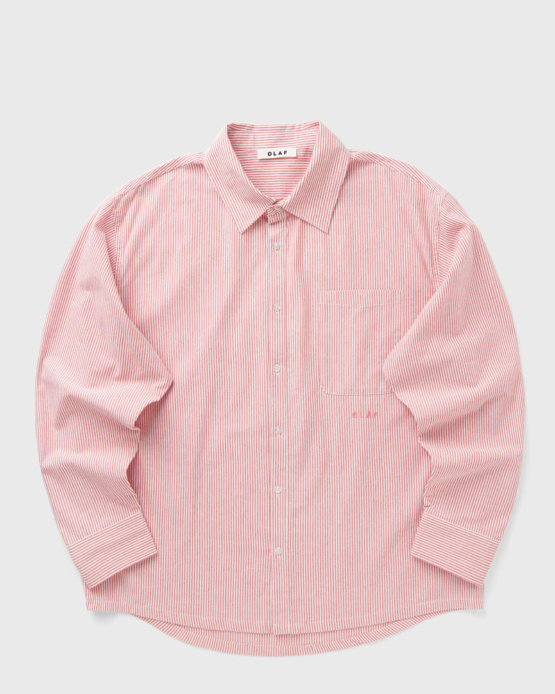 Olaf Oversized Stripe Oxford Shirt Pink
