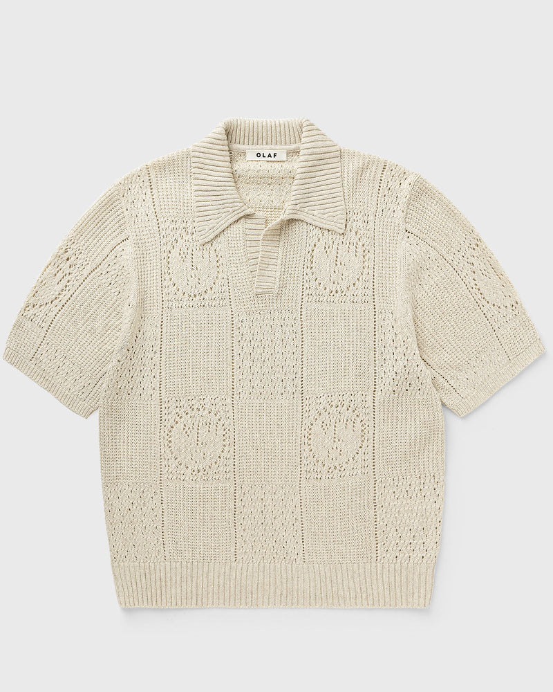 Olaf Face Logo Knit Polo Beige