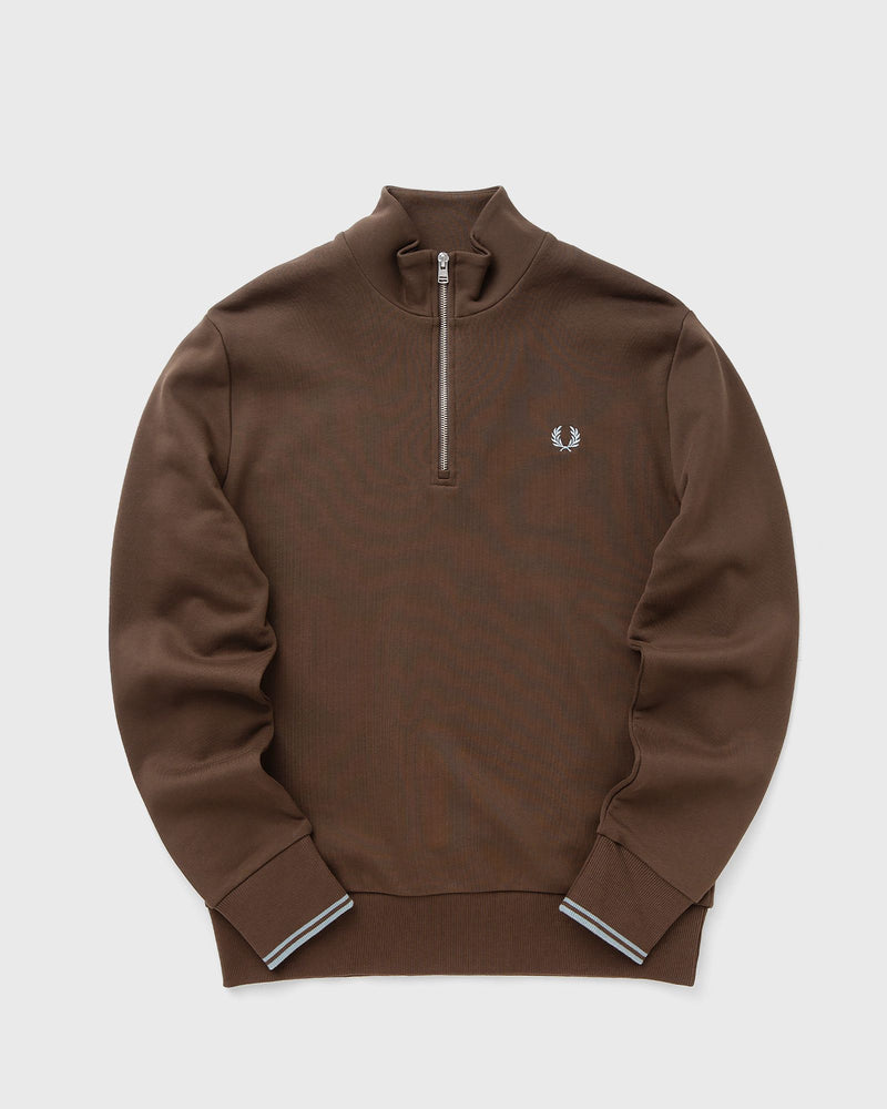 Fred Perry Half Zip Sweatshirt Brown
