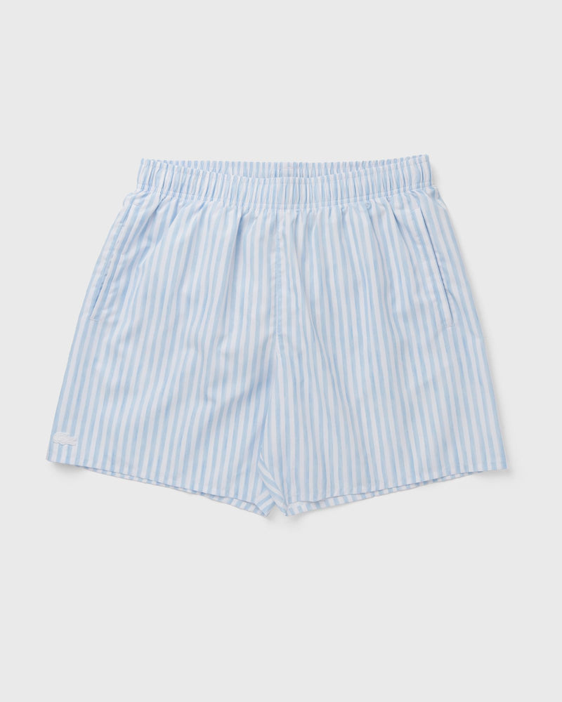 Lacoste Mid Length Stripe Swim Trunks Blue