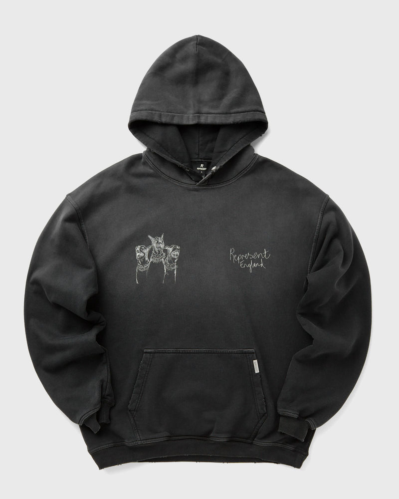 Represent Hand Drawn Thoroughbred Dogs Hoodie Black
