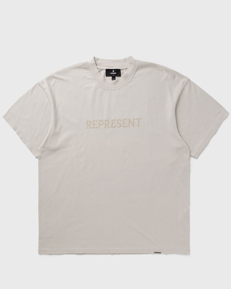 Represent Embroidered Serif Logo T-Shirt Grey