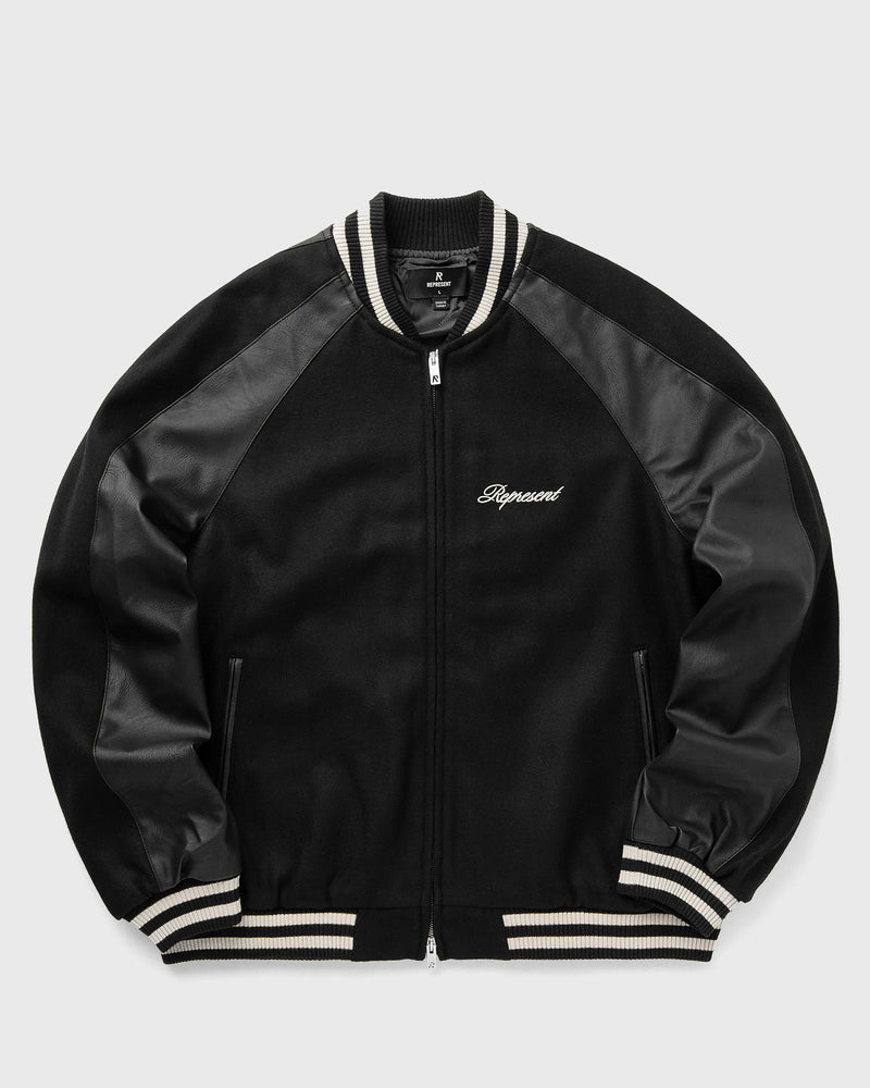 Represent Raglan Varsity Jacket Black