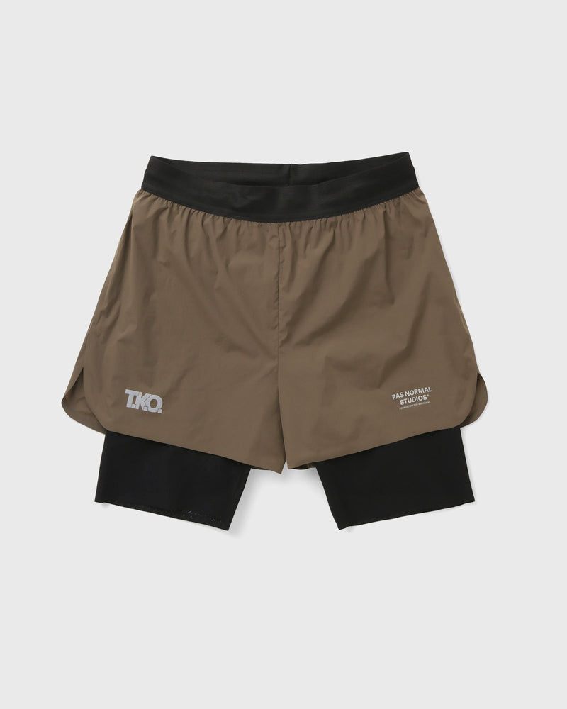 Pas Normal Studios T.k.o. Balance 2-in-1 Shorts Brown|green