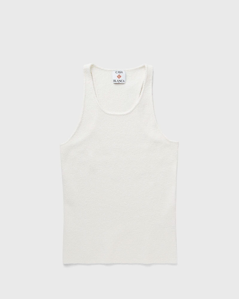 Casablanca Boucle Ribbed Vest White
