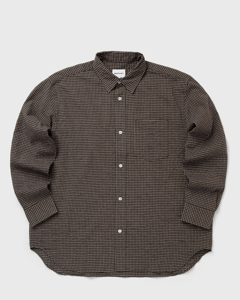 Norse Projects Espevik Check Oversized Shirt Brown