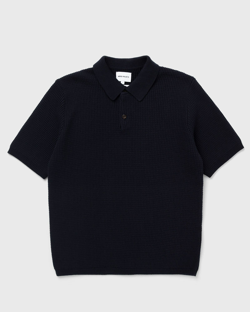 Norse Projects Anholt Cotton Crepe Polo Blue