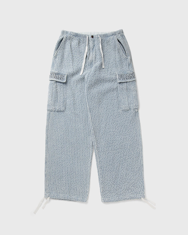 Pleasures Knitted Indigo Cargo Pants Blue