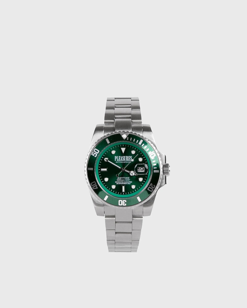 Pleasures Anytime Watch Green|silver