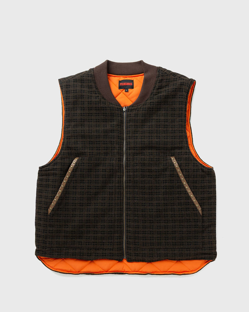 Pleasures Horns Denim Vest Brown