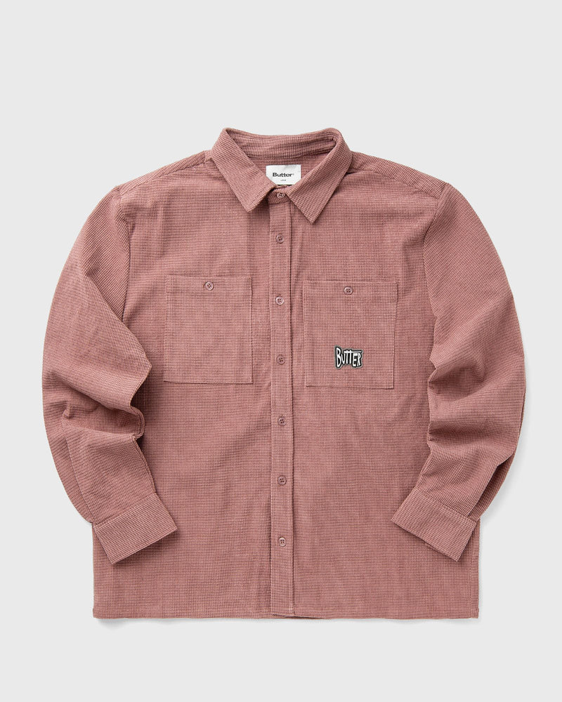 Butter Goods Grid Cord Overshirt Red