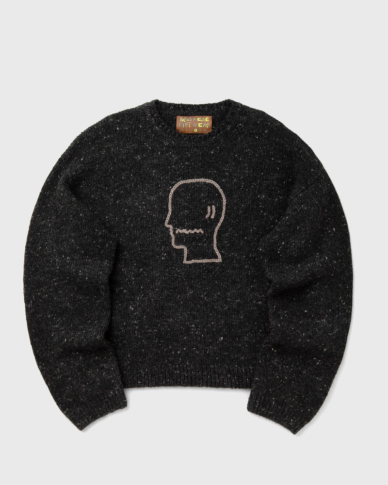 Brain Dead Logohead Alpaca Crewneck Sweater Grey