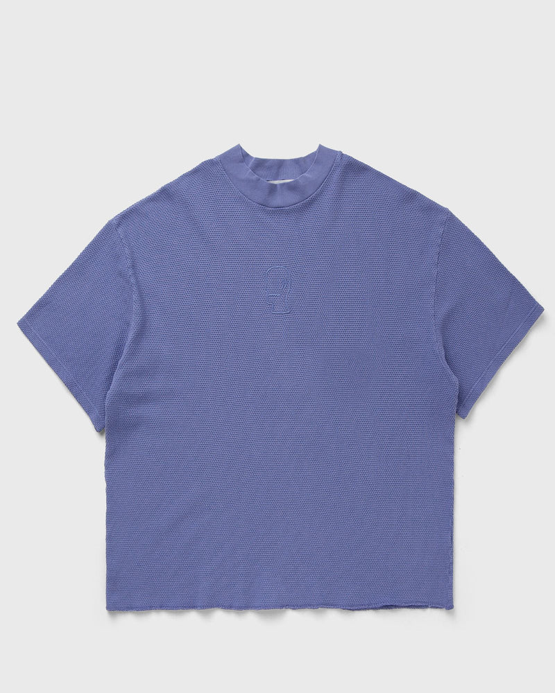 Brain Dead Boxy Pique Mock Neck Tee Blue