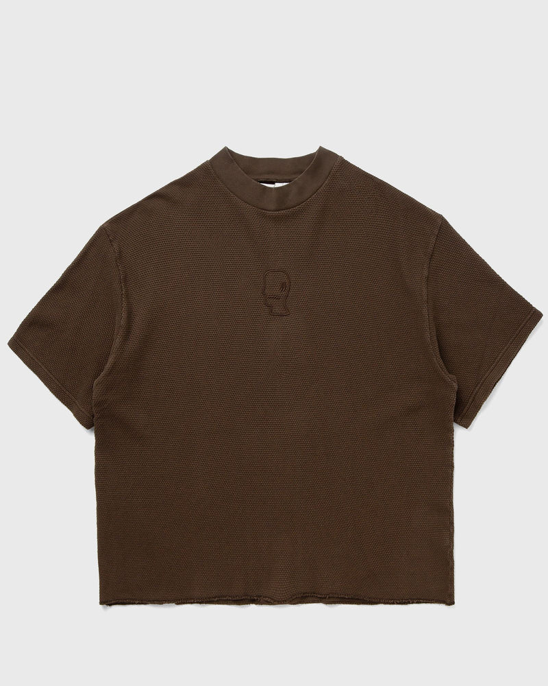 Brain Dead Boxy Pique Mock Neck Tee Brown
