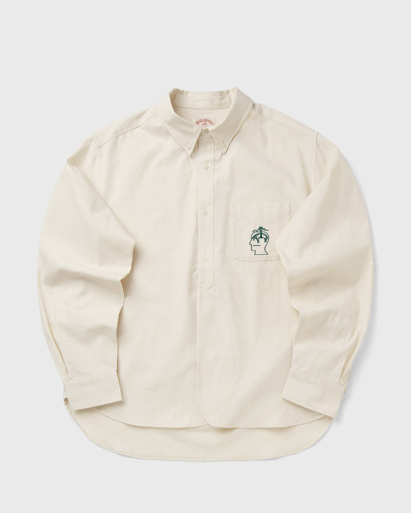 Brain Dead X Brooks Brothers Half Placket Oxford Button Up Beige