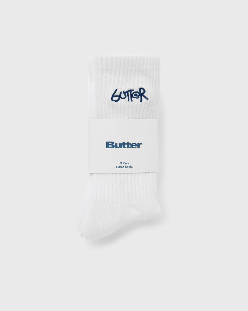 Butter Goods 3-Pack Basic Socks White