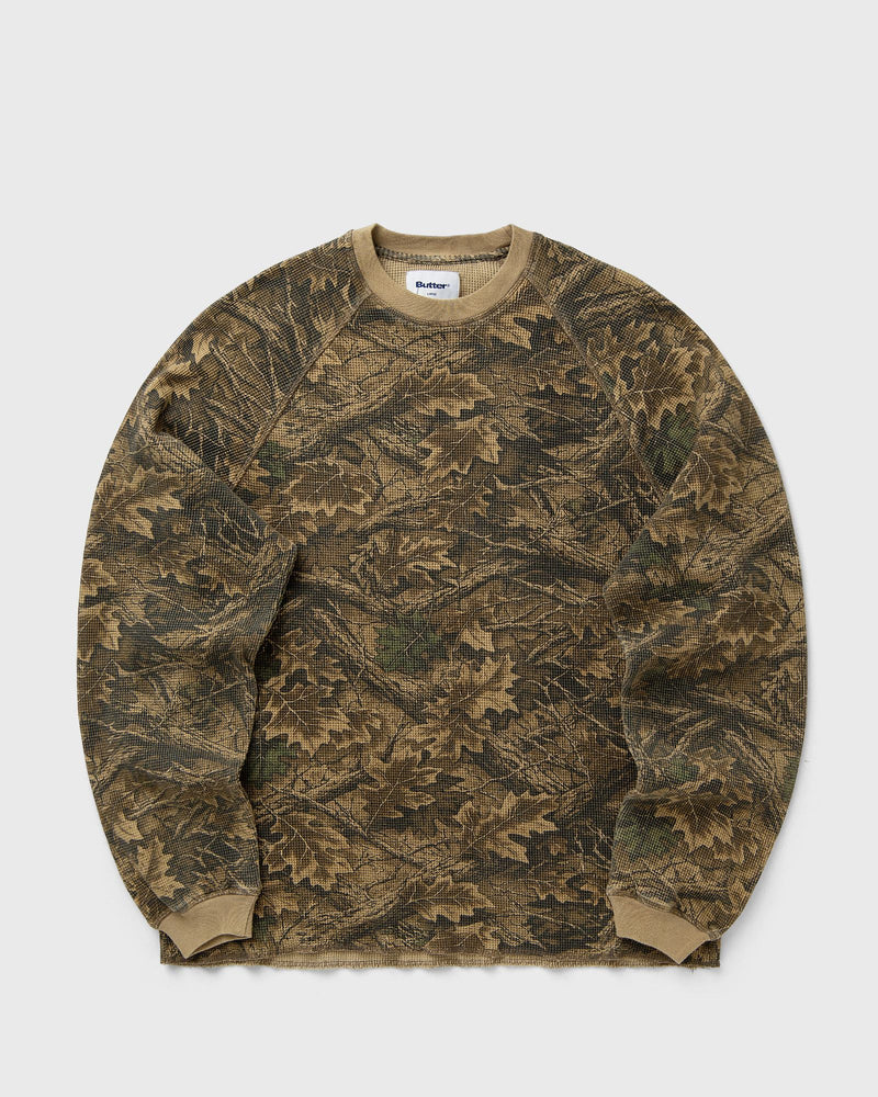 Butter Goods Waffle L/S Top Brown|green