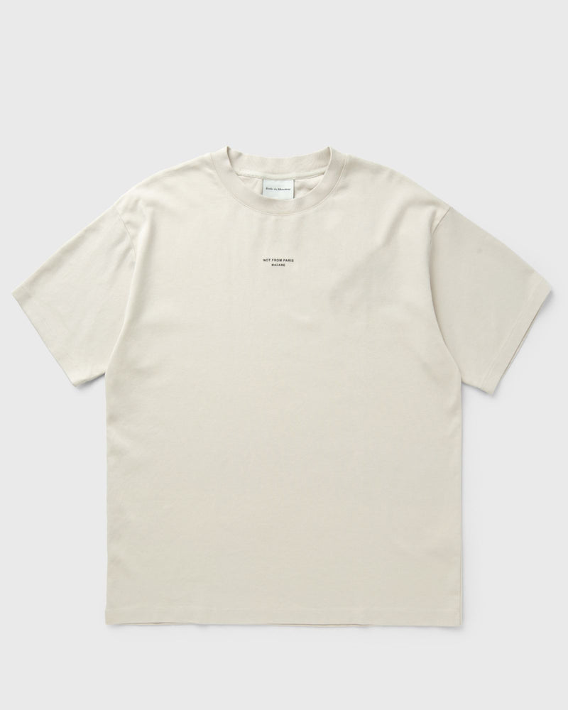 Drôle de Monsieur le T-Shirt Slogan Classique Beige