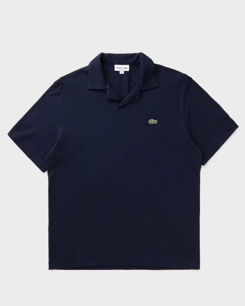 Lacoste Classic Fit Cotton-Linen Polo Shirt Blue