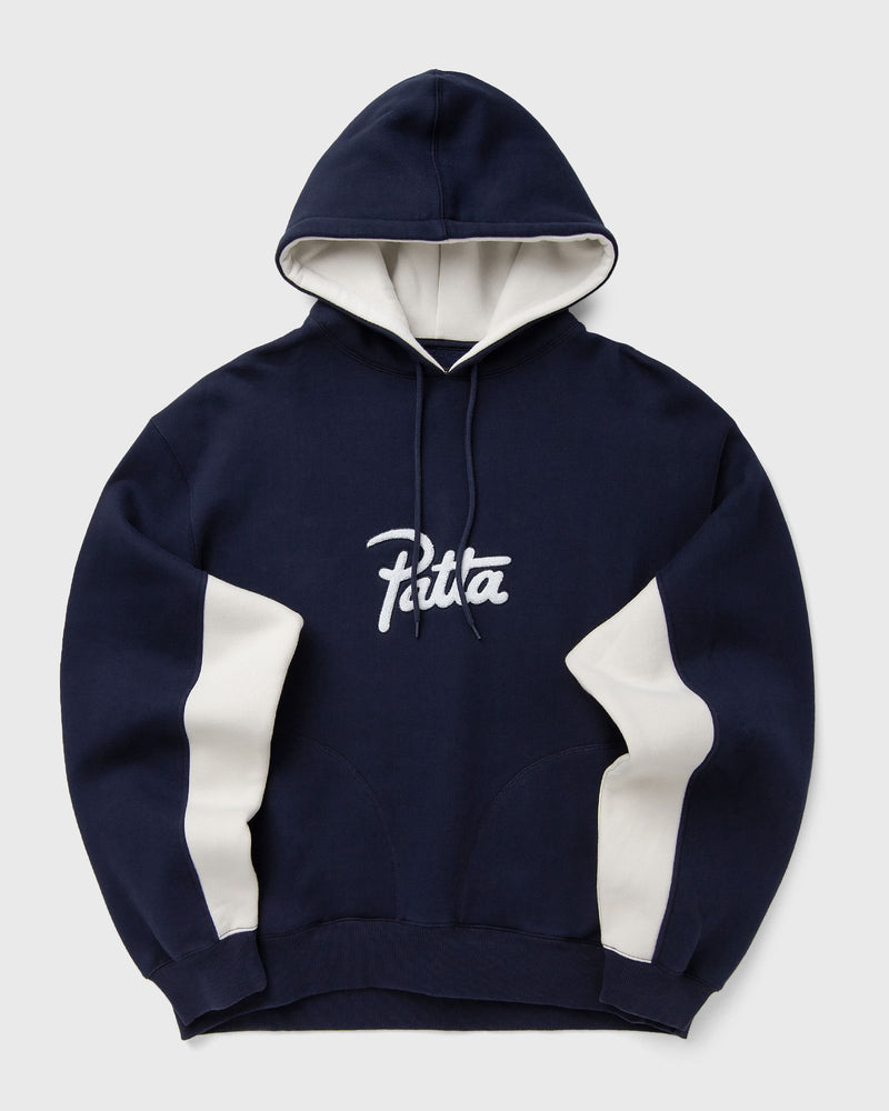 Patta Chenille Logo Hooded Sweater Blue