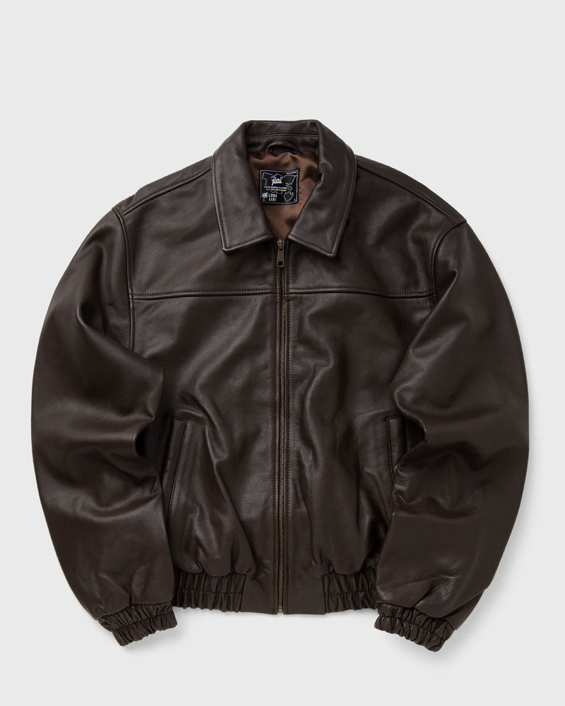 Patta Leather Bomber Jacket Brown
