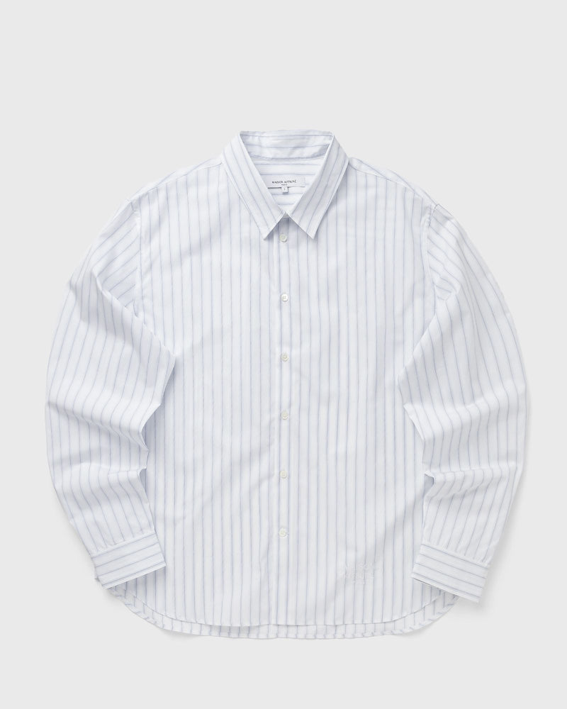 Maison Kitsune Striped Casual Shirt Blue