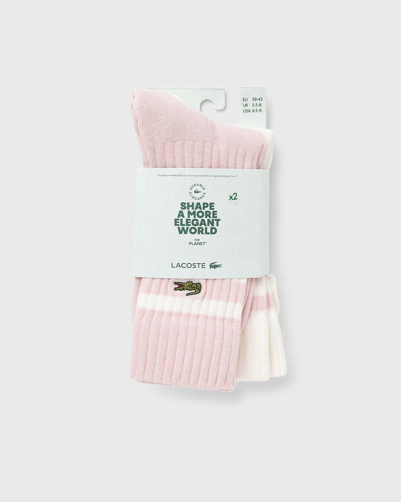Lacoste Ribbed Cotton Socks Pink