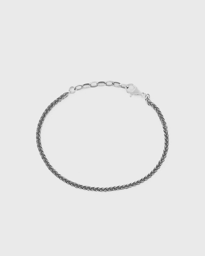 Serge Denimes Silver Square Spiga Bracelet