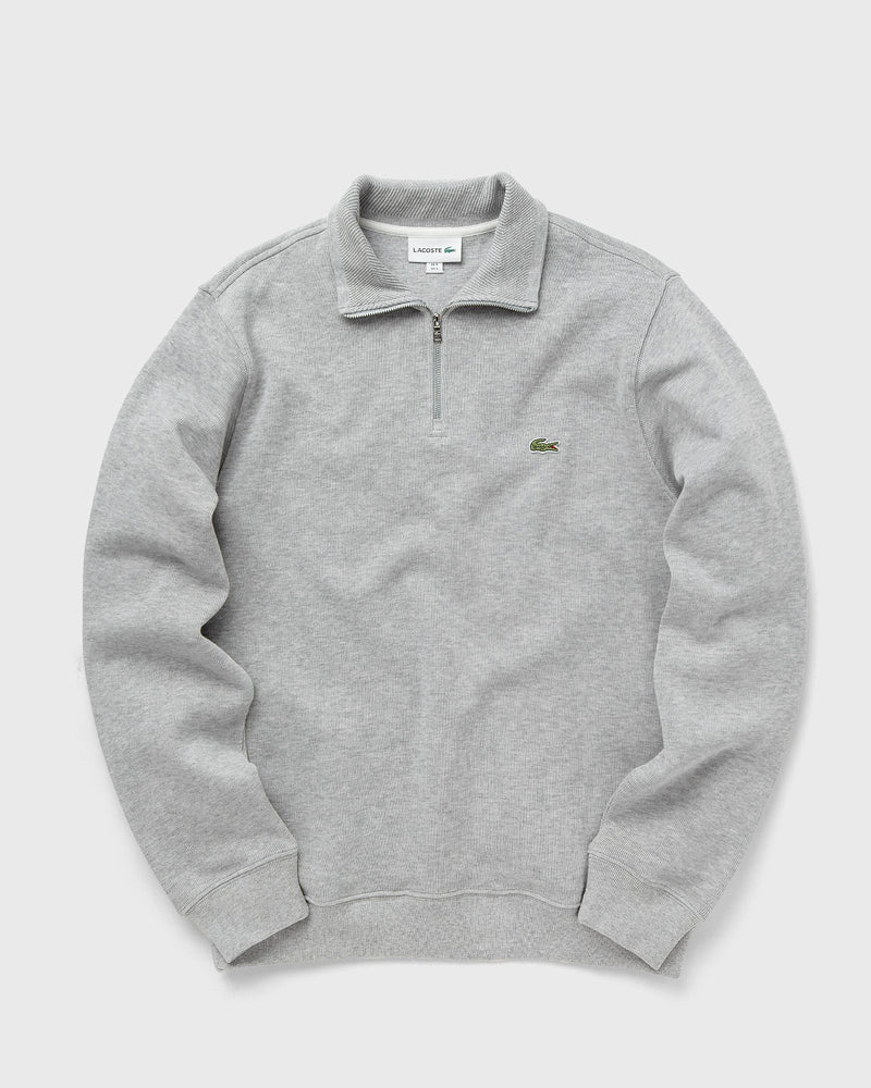 Lacoste Zip-Up High Neck Interlock Sweatshirt Grey