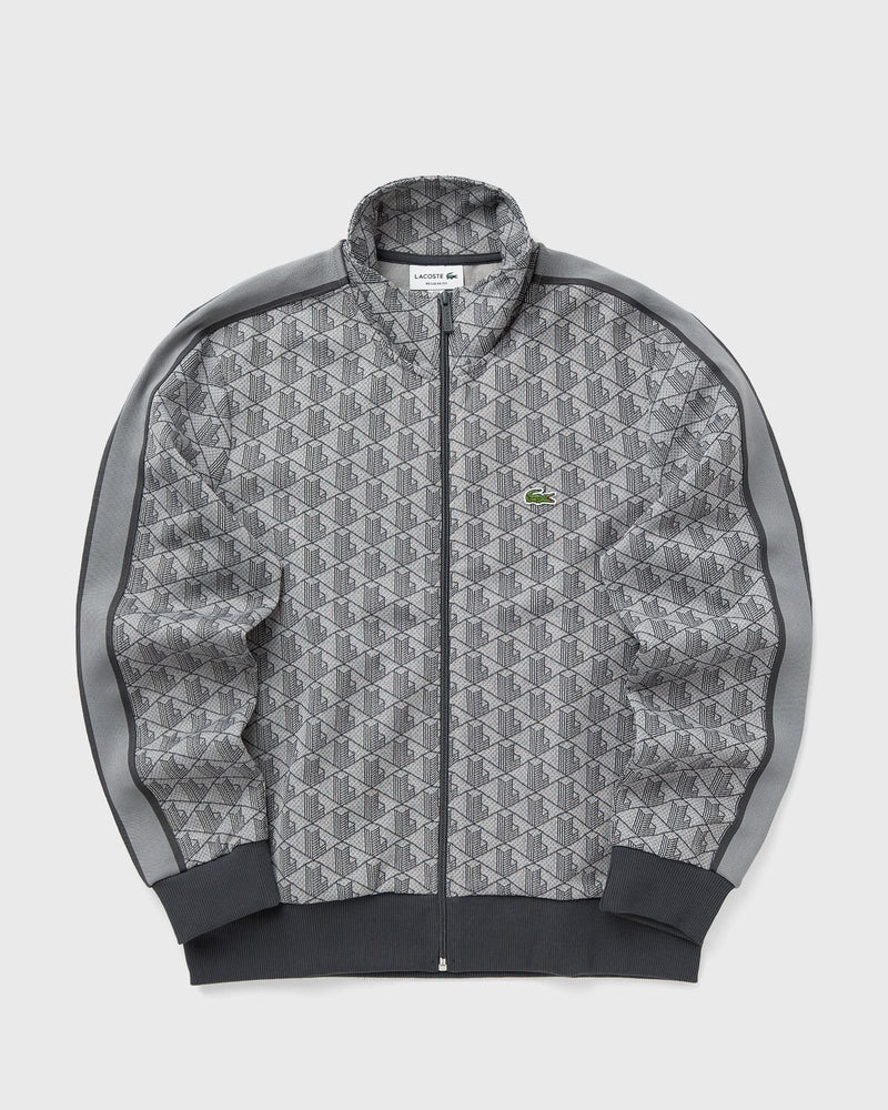 Lacoste Paris Zip-Up Jacquard Track Jacket Grey