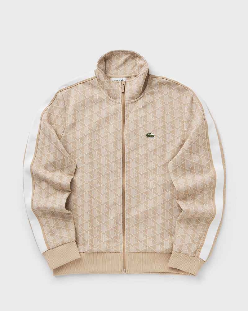 Lacoste Paris Zip-Up Jacquard Track Jacket Beige