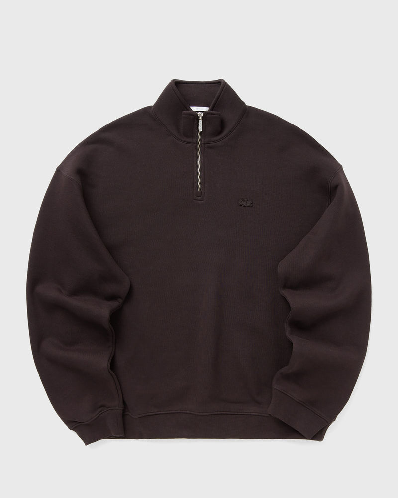 Lacoste Heavy Fleece Zipper Neck Sweatshirt Brown