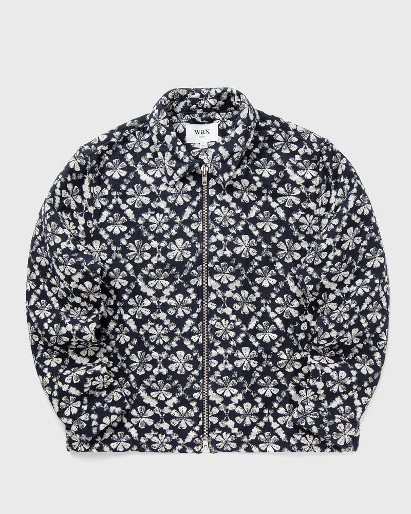 Wax London Eldon Jacket Flower Stamp Jcquard Blue