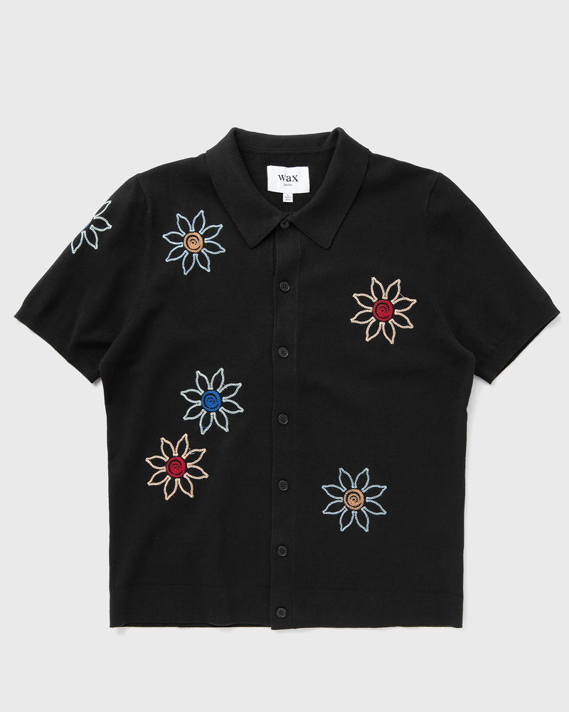 Wax London Tellaro Ss Shirt Floral Embroidery Black