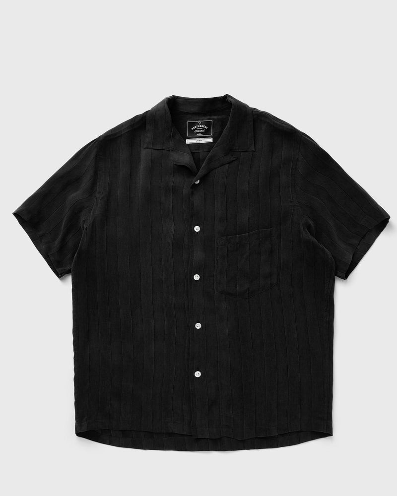 Portuguese Flannel Cupro Srtipe Black
