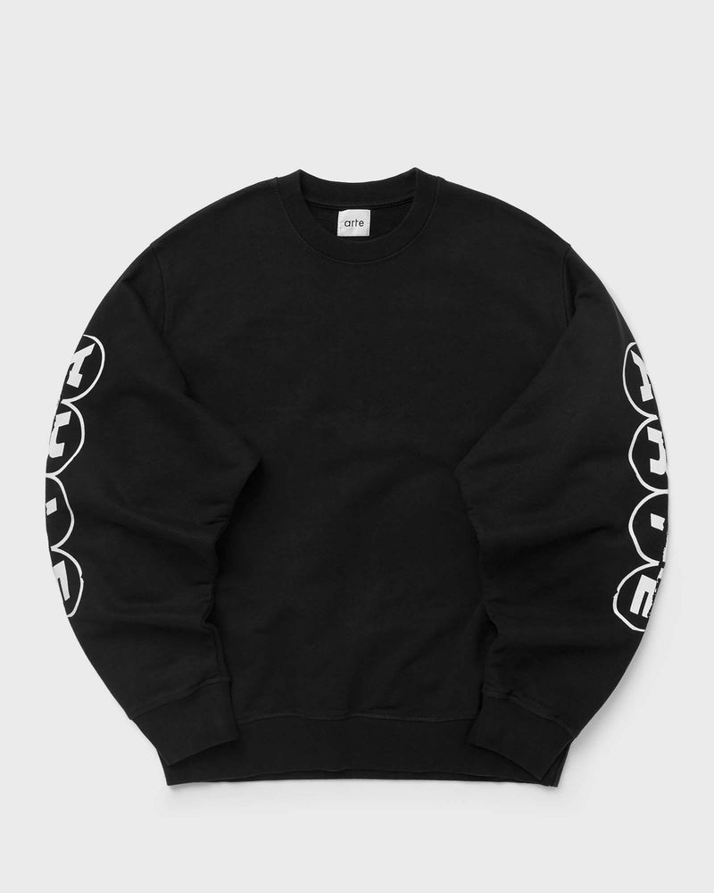 Arte Antwerp Sleeve Print Crewneck Black