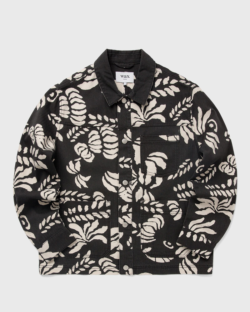 Wax London Jay Chore Jacket Printed Cotton Black