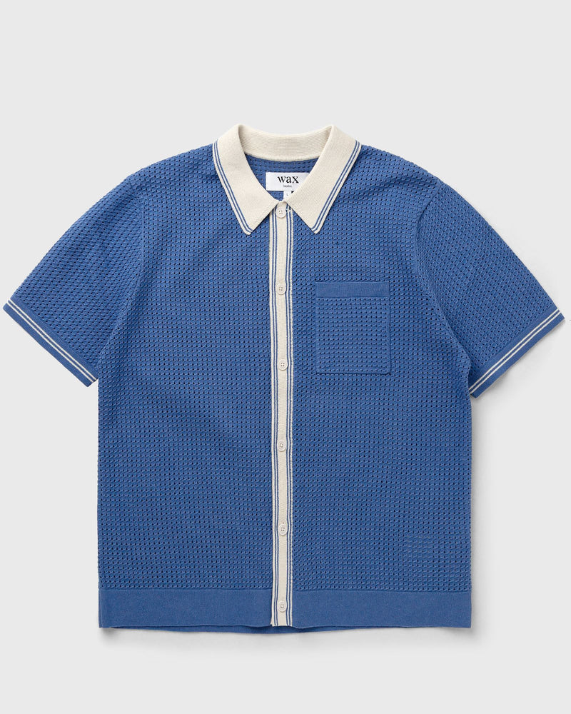 Wax London Belle Ss Shirt Tipped Pointelle Blue