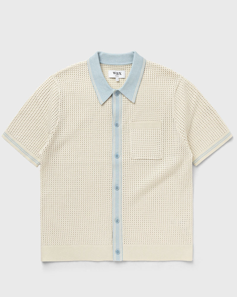 Wax London Belle Ss Shirt Tipped Pointelle Beige