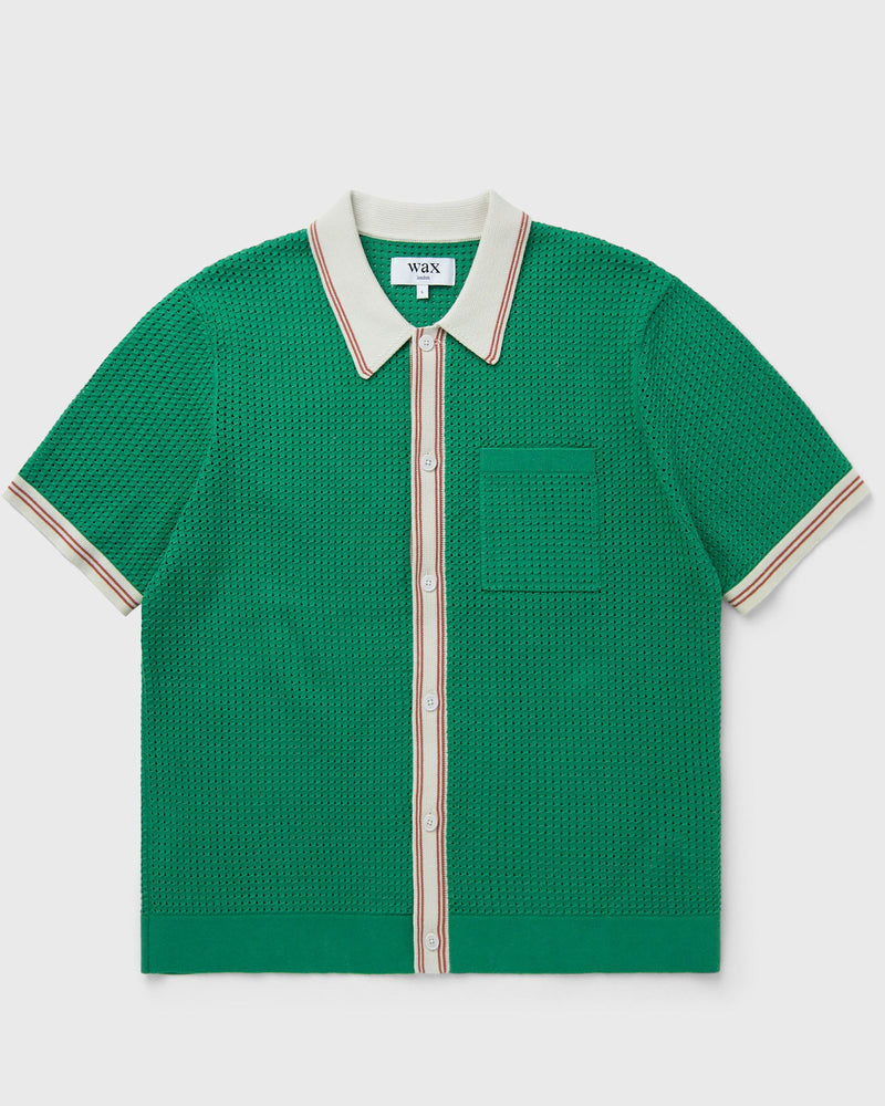 Wax London Belle Ss Shirt Tipped Pointelle Green