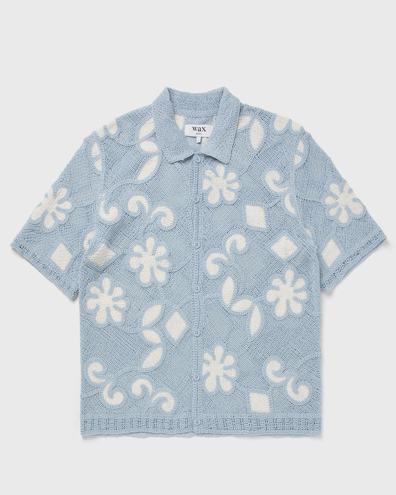 Wax London Porto Ss Polo Doodle Crochet Blue