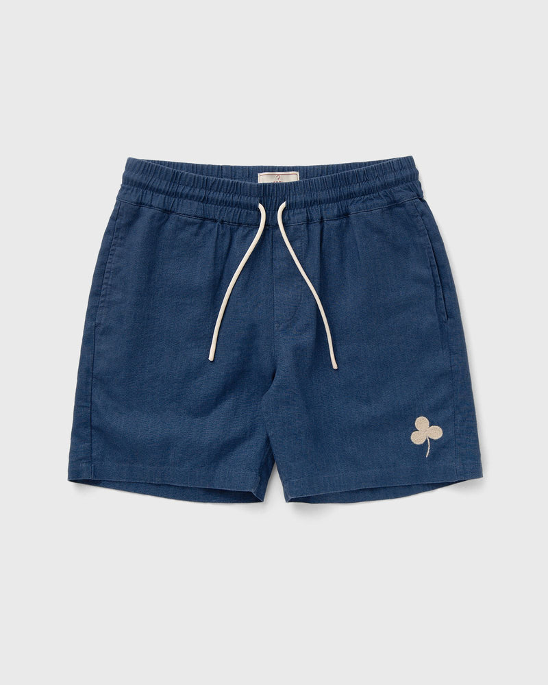 Portuguese Flannel Embroidery Nature Ramie Shorts Blue